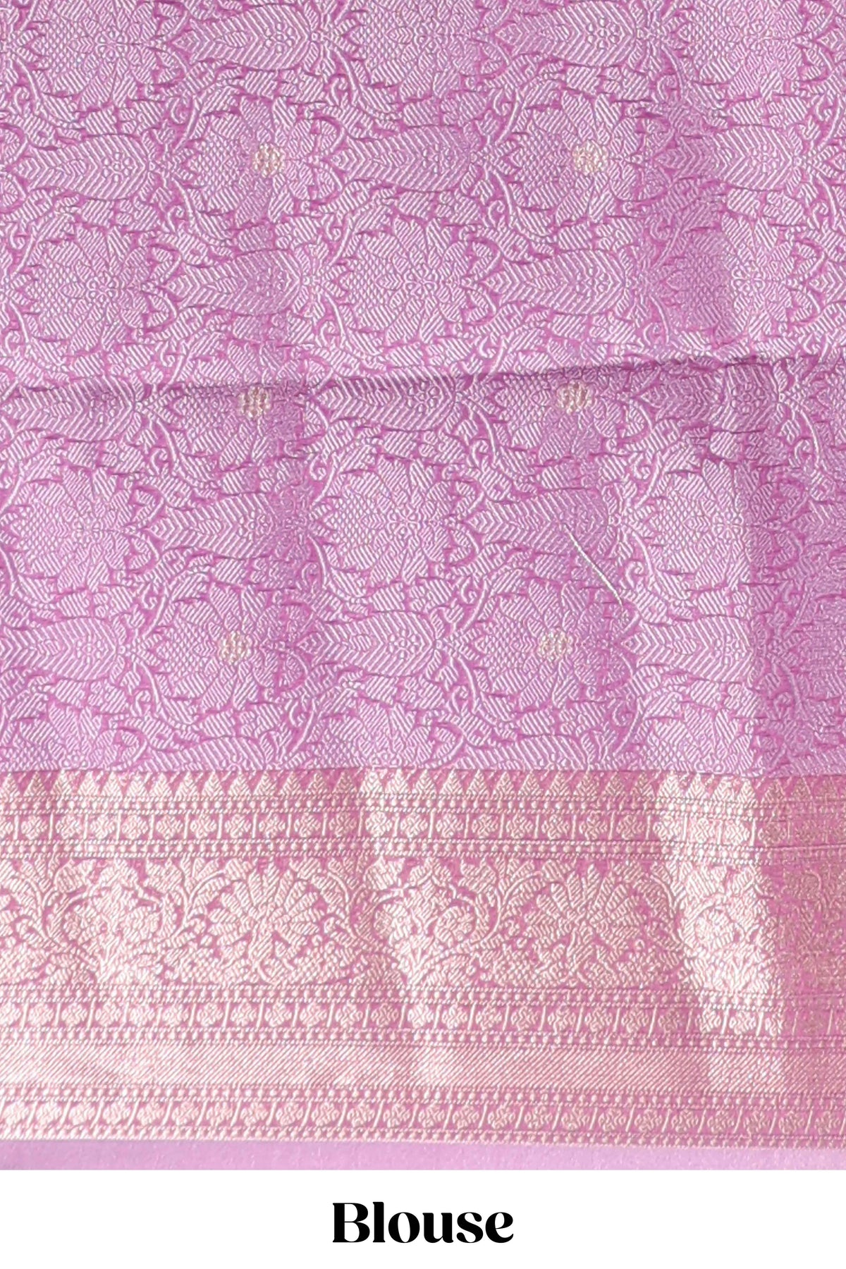 Lavender floral brocade jacquard design semi tussar saree with self border and matching blouse