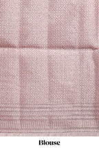 Dusky Pink jacquard floral zari motifs design semi tussar saree with self border and matching blouse