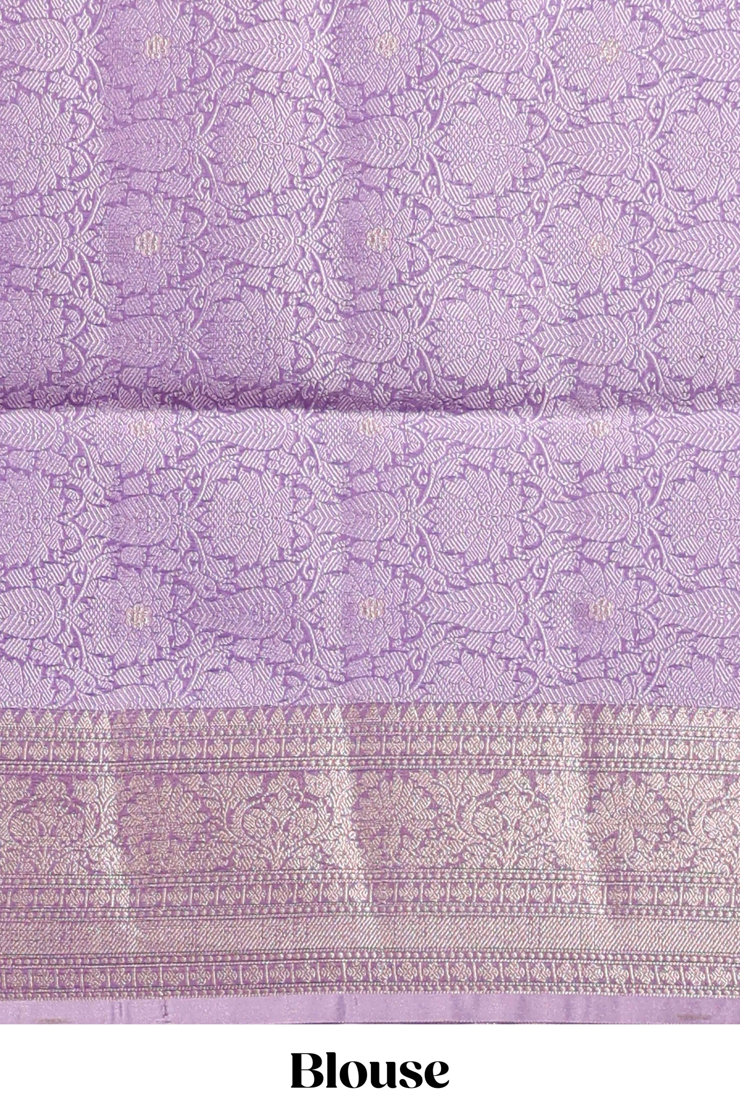 Lavender jacquard floral zari motifs design semi tussar saree with self border and matching blouse