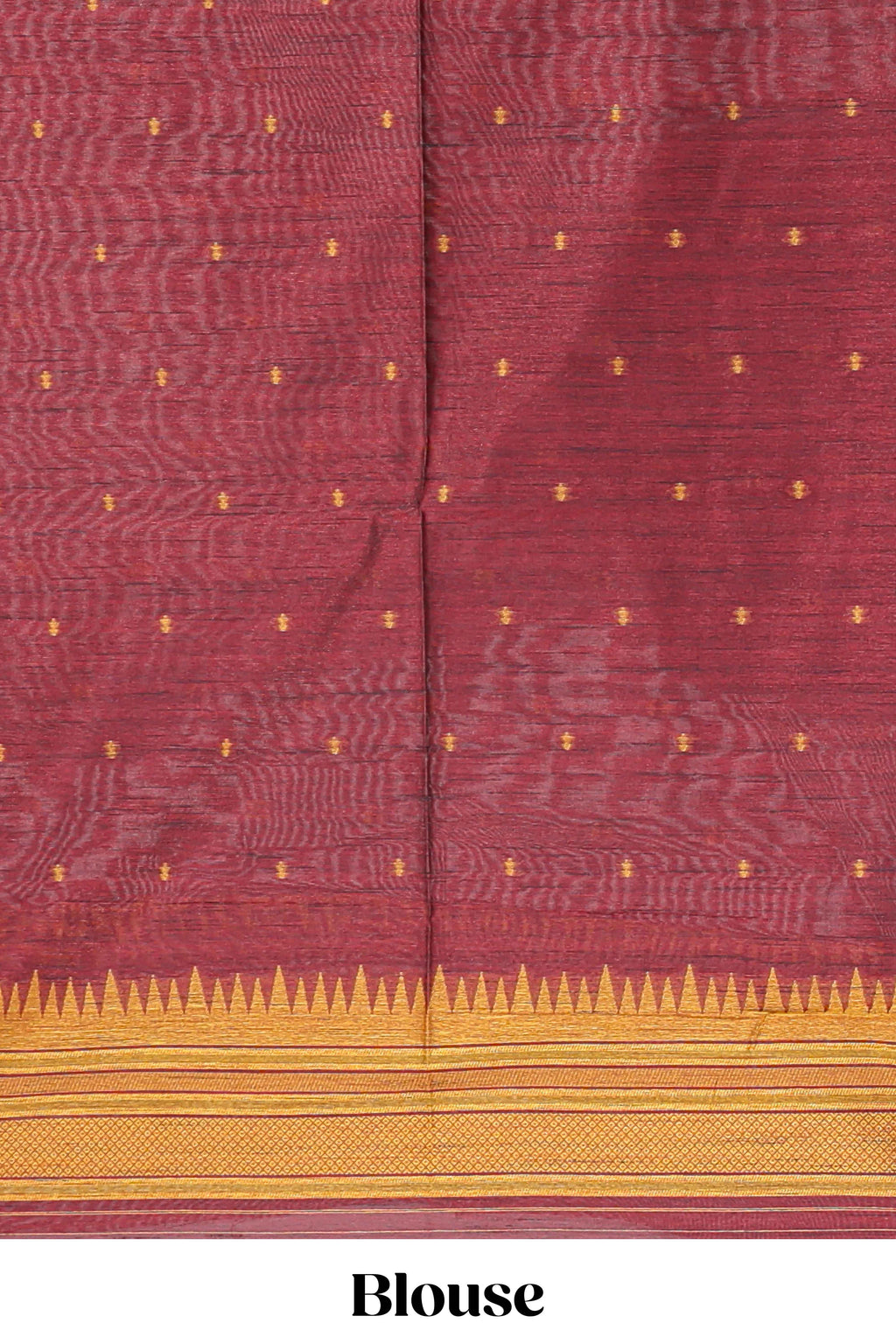 Mustard ikkat motifs design semi tussar saree with contrast border and striped blouse