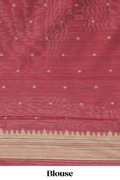 Green ikkat motifs design semi tussar saree with contrast green border and striped blouse