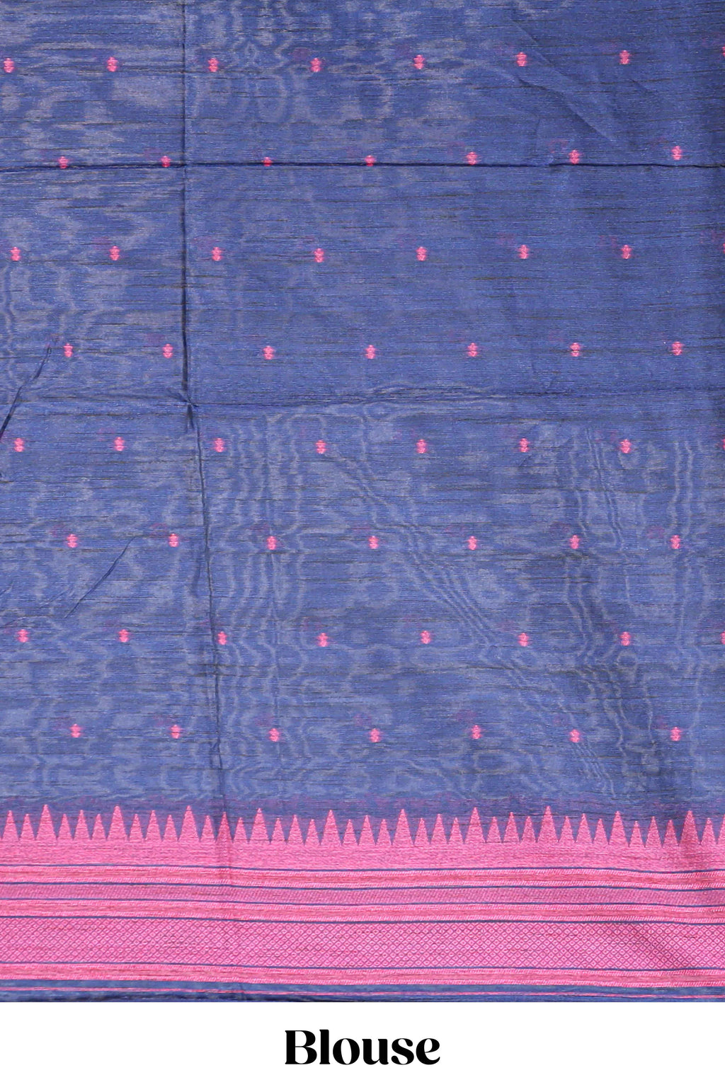 Pink ikkat motifs design semi tussar saree with contrast border and striped blouse