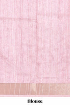 Pink colour kalamakri art  tussar saree  with floral creeper prints zari border and kalamkari motif print pallu