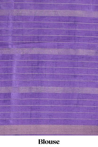 Multi colour and floral design  semi tussar saree with contrast border and  contrast blouse