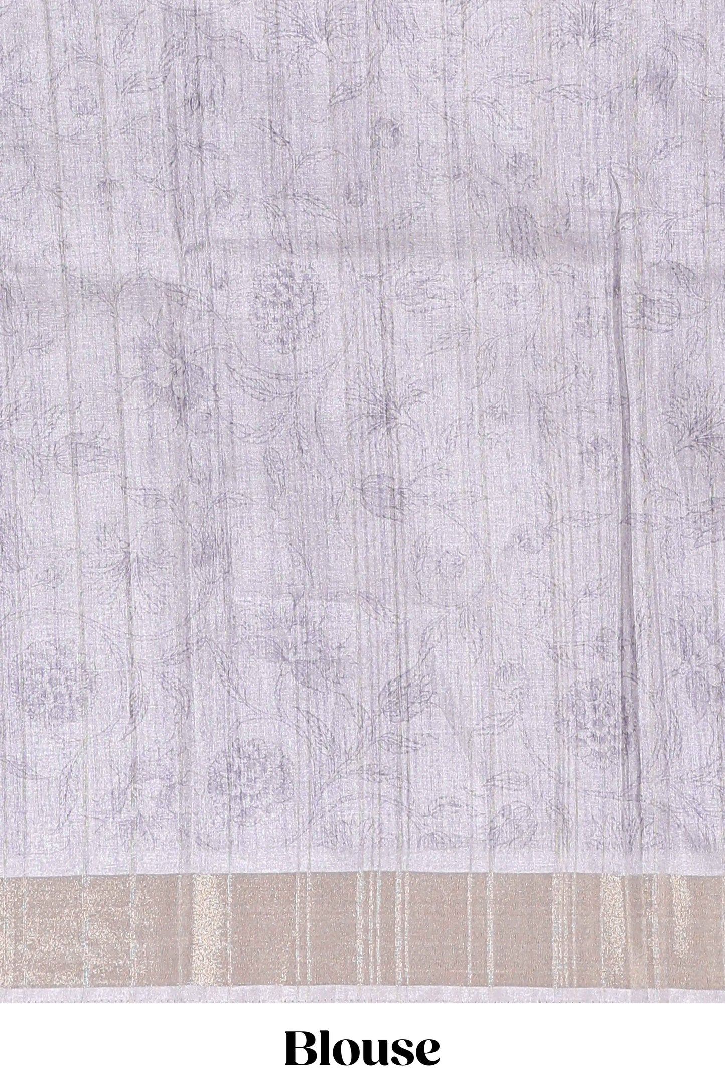 multi  colour floral printed  semi tussar saree with zari border and matching blouse
