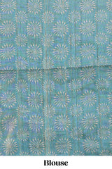 warli print tussar saree with self print blouse , along with tassels