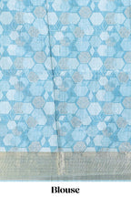 Violet geometrical tussar silk saree multi coloured honeycomb geomatric  patterns ,  rich matching pallu along with tassles