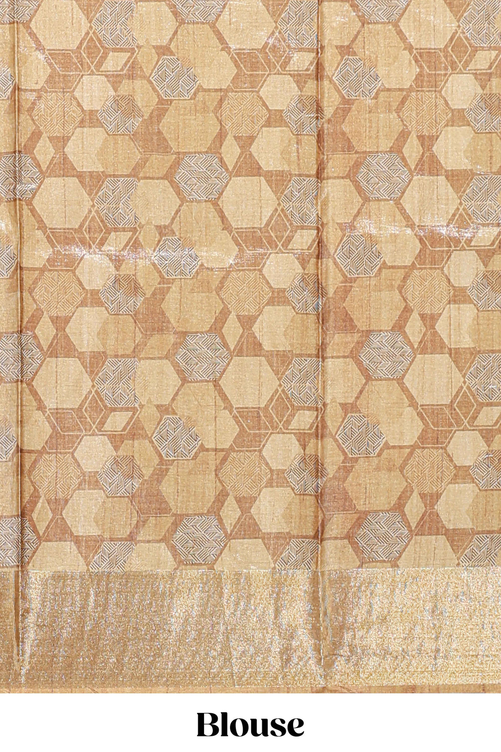 Blue geometrical tussar silk saree multi coloured honeycomb geomatric  patterns ,  rich matching pallu along with tassles