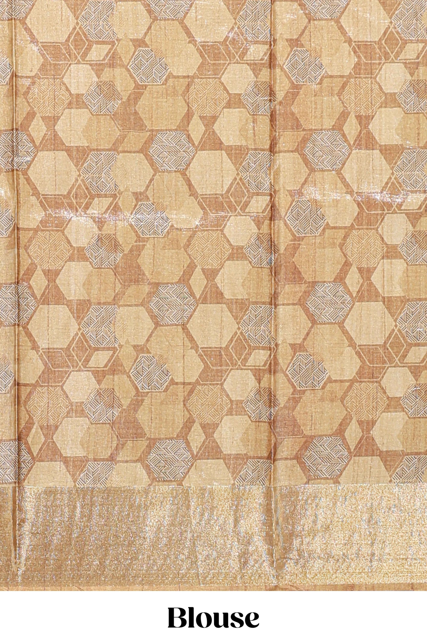 Blue geometrical tussar silk saree multi coloured honeycomb geomatric  patterns ,  rich matching pallu along with tassles