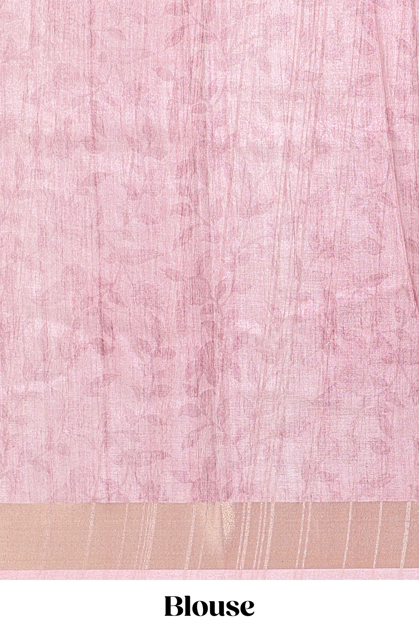 Onion pink kalamakri tussar saree body with floral creeper prints zari border and kalamkari peacock motif print pallu