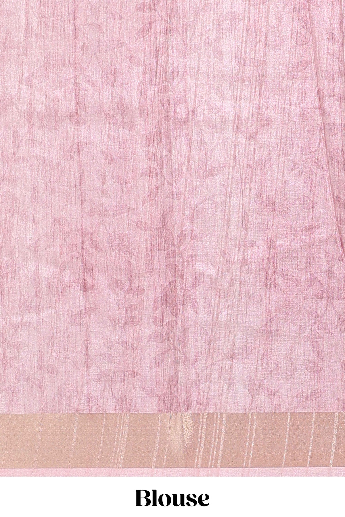 Onion pink kalamakri tussar saree body with floral creeper prints zari border and kalamkari peacock motif print pallu