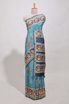 Blue patolatussar saree pichwai art and peacock motifs elephant designs with rich matching pallu along with tussels