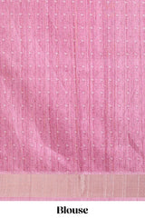 Beige floral semi art tussar saree with floral contrast border pallu and contrast blouse