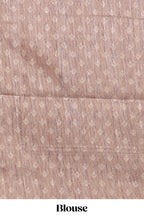 Champagne Beige shade semi tussar saree all hand work embroidery with contrast border and contrast printed printed pallu