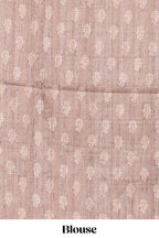 Turkish blue shade semi tussar saree all hand work embroidery with contrast border and contrast printed printed pallu