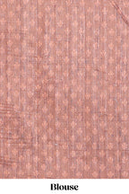 Brick Red shade semi tussar saree all hand work embroidery with contrast border and contrast printed printed pallu