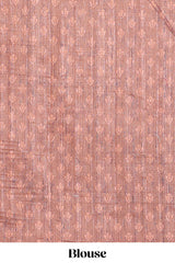 Brick Red shade semi tussar saree all hand work embroidery with contrast border and contrast printed printed pallu
