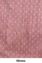 Red shade semi tussar saree all hand work embroidery with contrast border and contrast printed printed pallu
