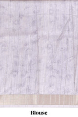 kalamakri semi tussar sareewith floral creeper prints zari border and kalamkari peacock motif print pallu