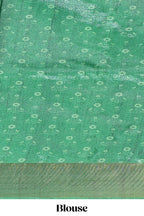 Violet semi tussar saree with contrast coper gold zari border and contrast blouse