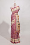 warli print tussar saree with self print blouse along with tassels