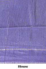 Aqua blue tussar saree with woven checks by rich purple border and matching zari woven palluwith matching blouse piece