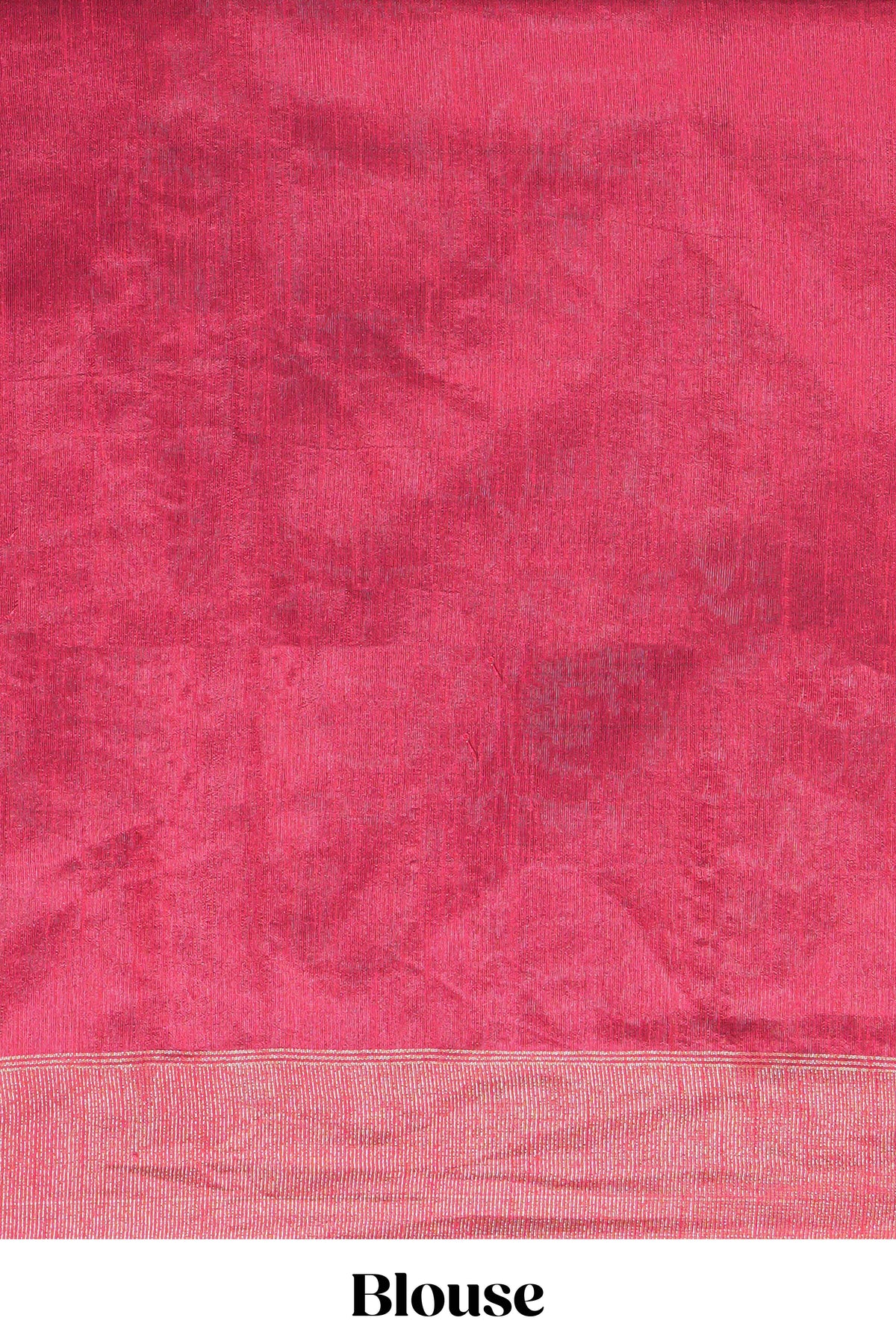 Aqua blue Tussar saree with magenta zari woven border and contrast pallu with matching magenta blouse