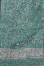 Borderless floral design mustard art tussar saree with contrast pallu and silver motifs blouse