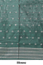 Borderless yellow floral design art tusser saree with contrast pallu and floral motifs blouse
