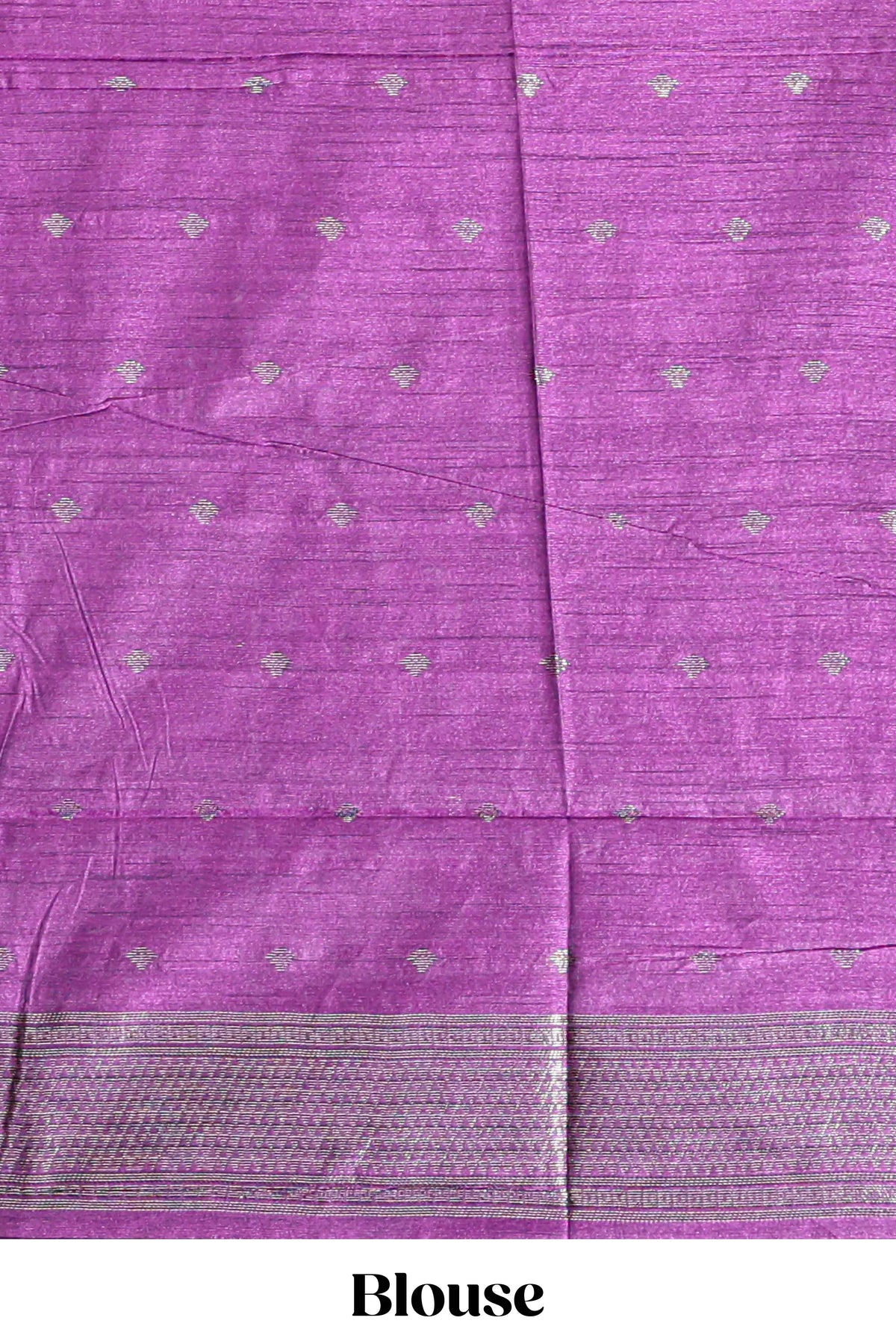 Borderless green textured zari motifs art tussar saree with contrast floral design pallu and zari motifs blouse