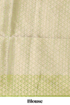 White floral design art tussar saree with contrast border and floral vine pallu