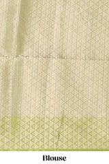 White floral design art tussar saree with contrast border and floral vine pallu