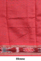 Green plain art tussar saree with contrast ikkat style border and floral design striped pallu
