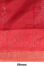 Green plain design art tussar saree with contrast striped border and blouse