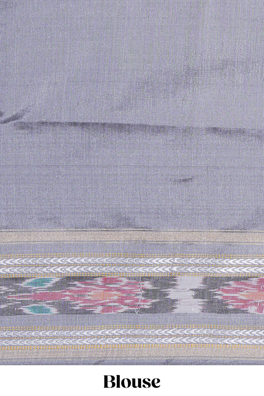 Pink Plain Art Tussar Saree with Contrast Ikkat Design Border and Blouse
