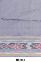 Pink Plain Art Tussar Saree with Contrast Ikkat Design Border and Blouse