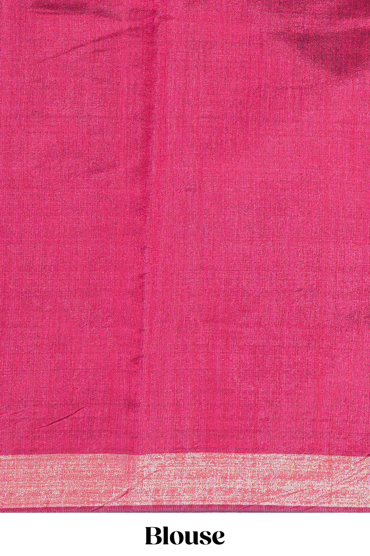 Grey Plain Art Tussar Saree with Self Border and Contrast Blouse