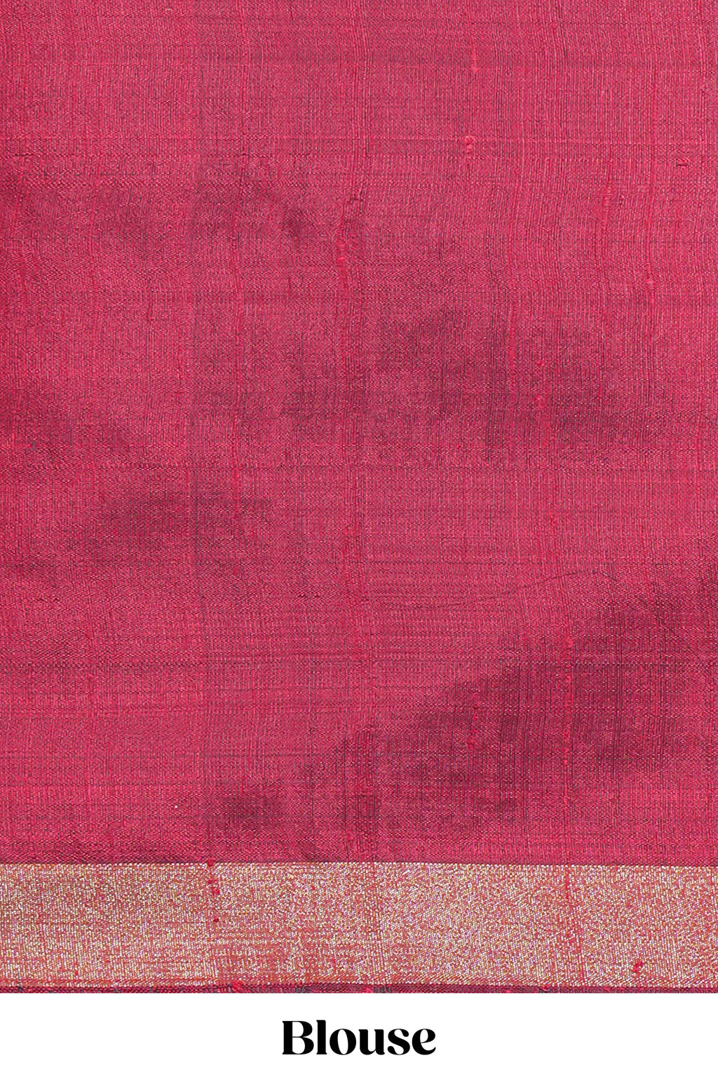 Grey Plain Art Tussar Saree with Self Zari Border and Contrast Blouse