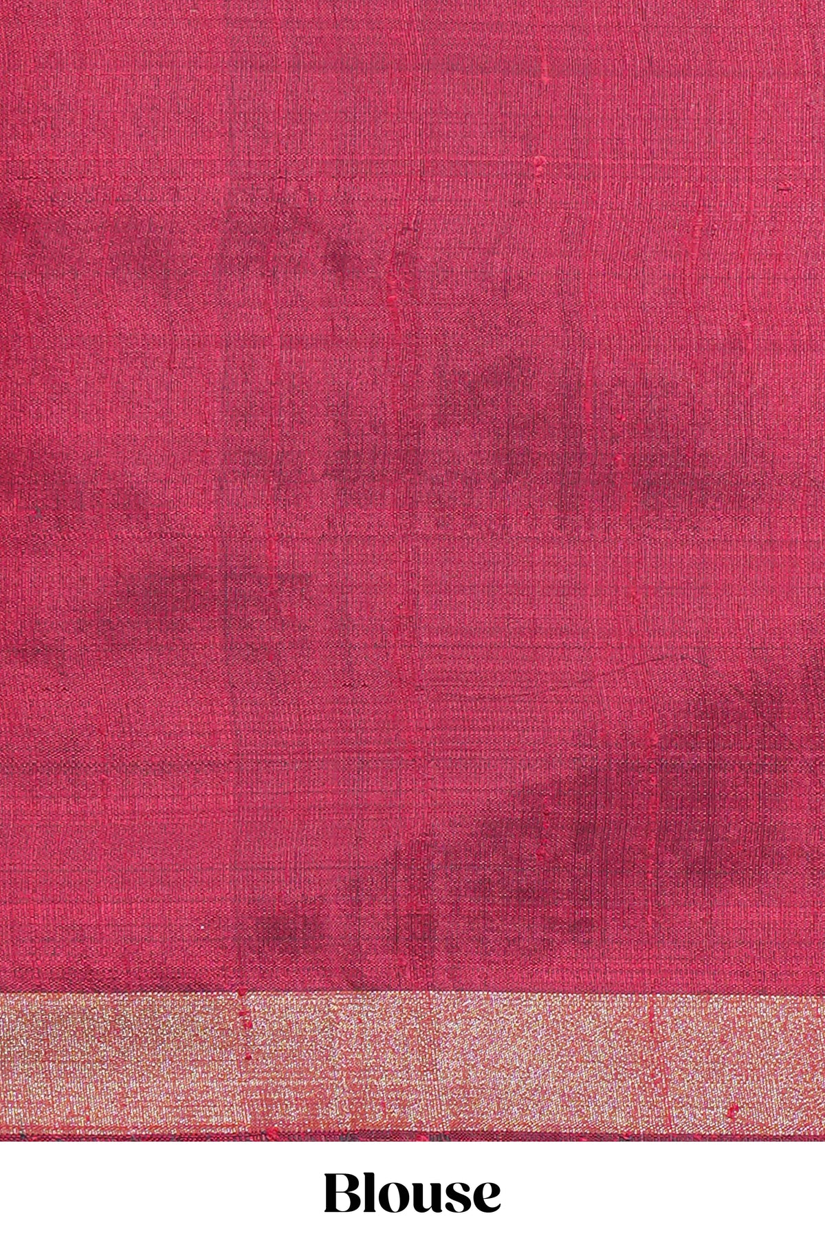 Grey Plain Art Tussar Saree with Self Zari Border and Contrast Blouse