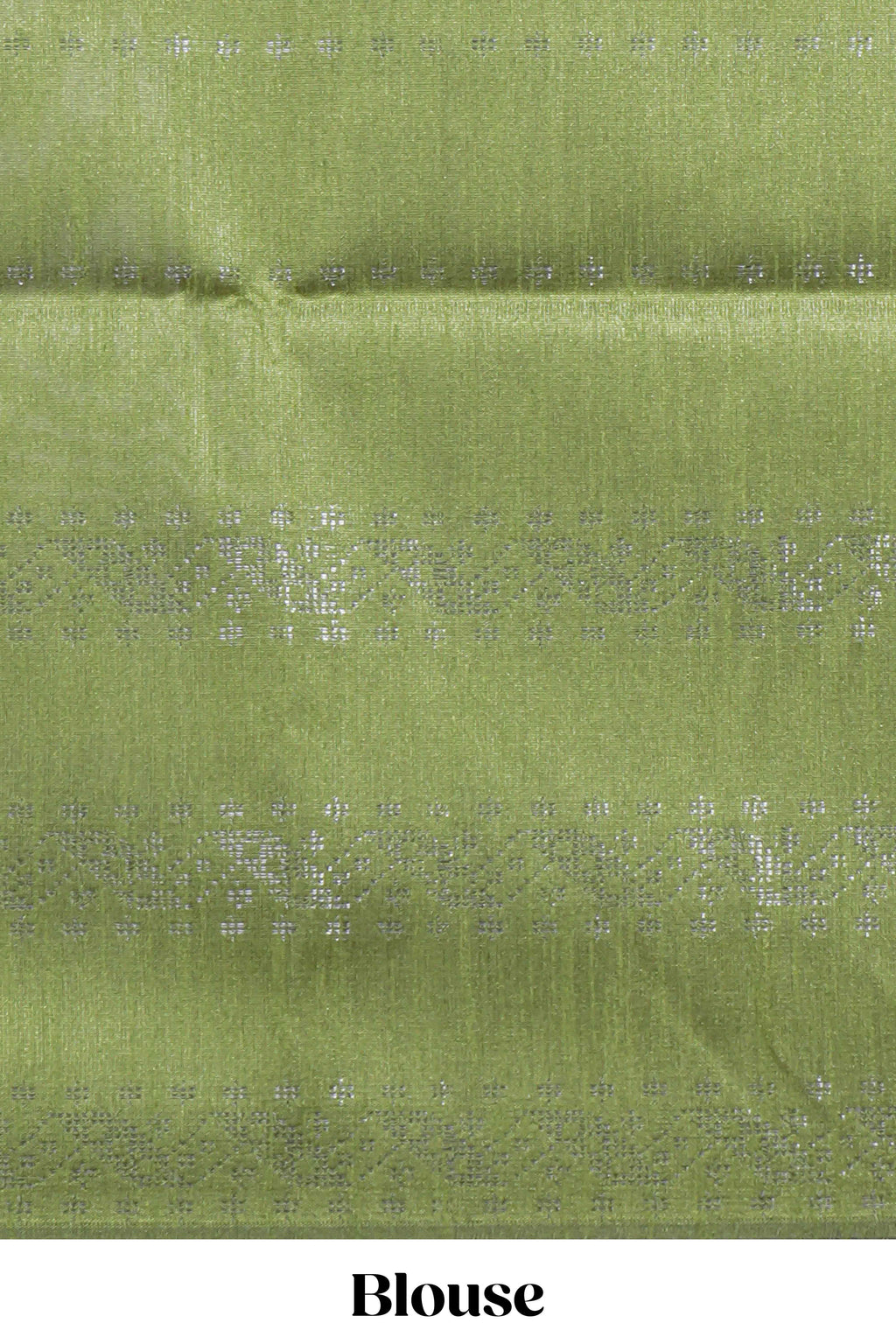 Borderless green vertical striped  zari design art tussar saree with self pallu and matching blouse