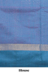 Pink Plain Art Tussar Saree with Contrast Border and Blouse