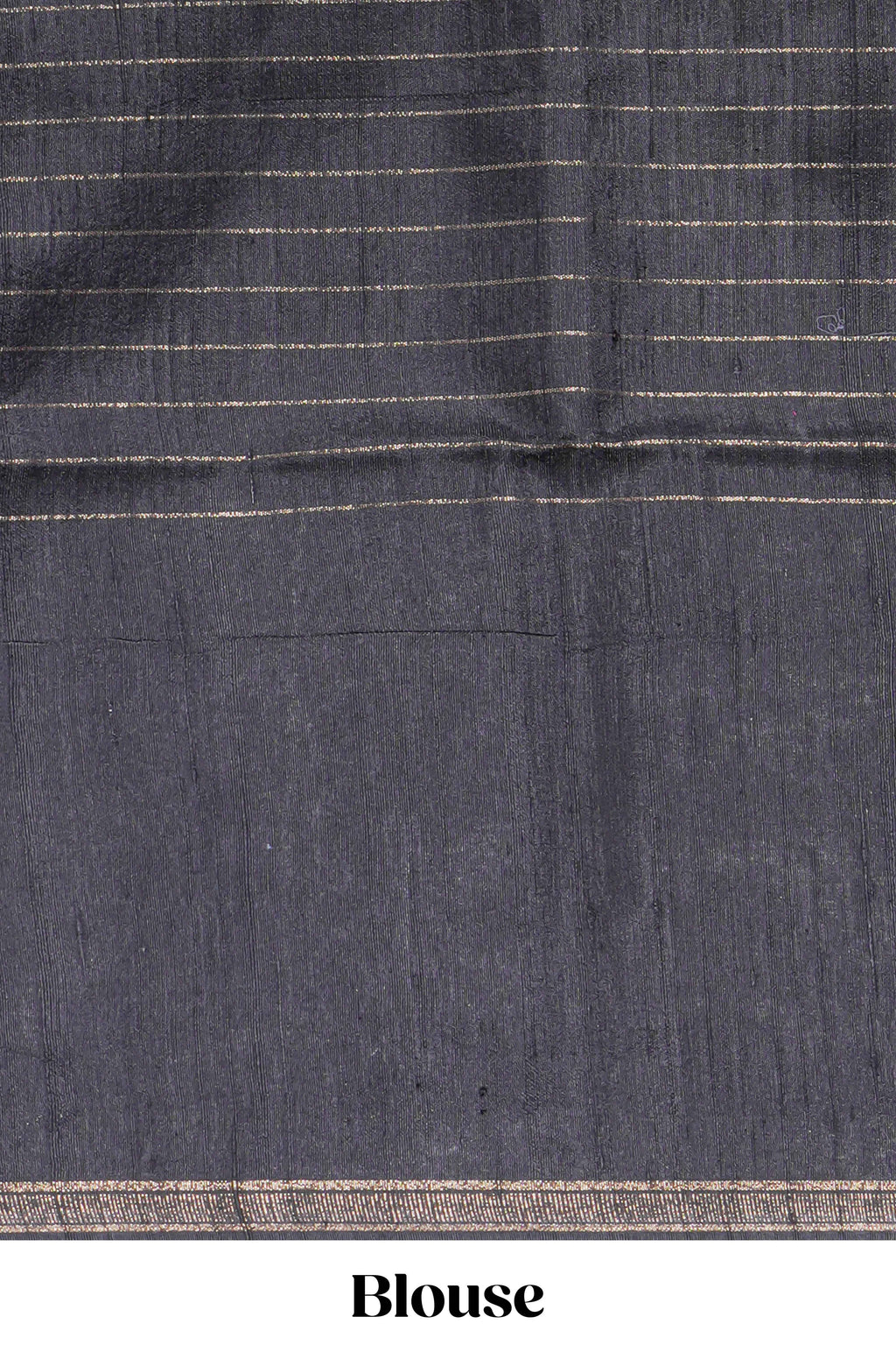 Lavender Checked Art Tussar Saree with Zari Floral Motifs Border and Contrast Blouse