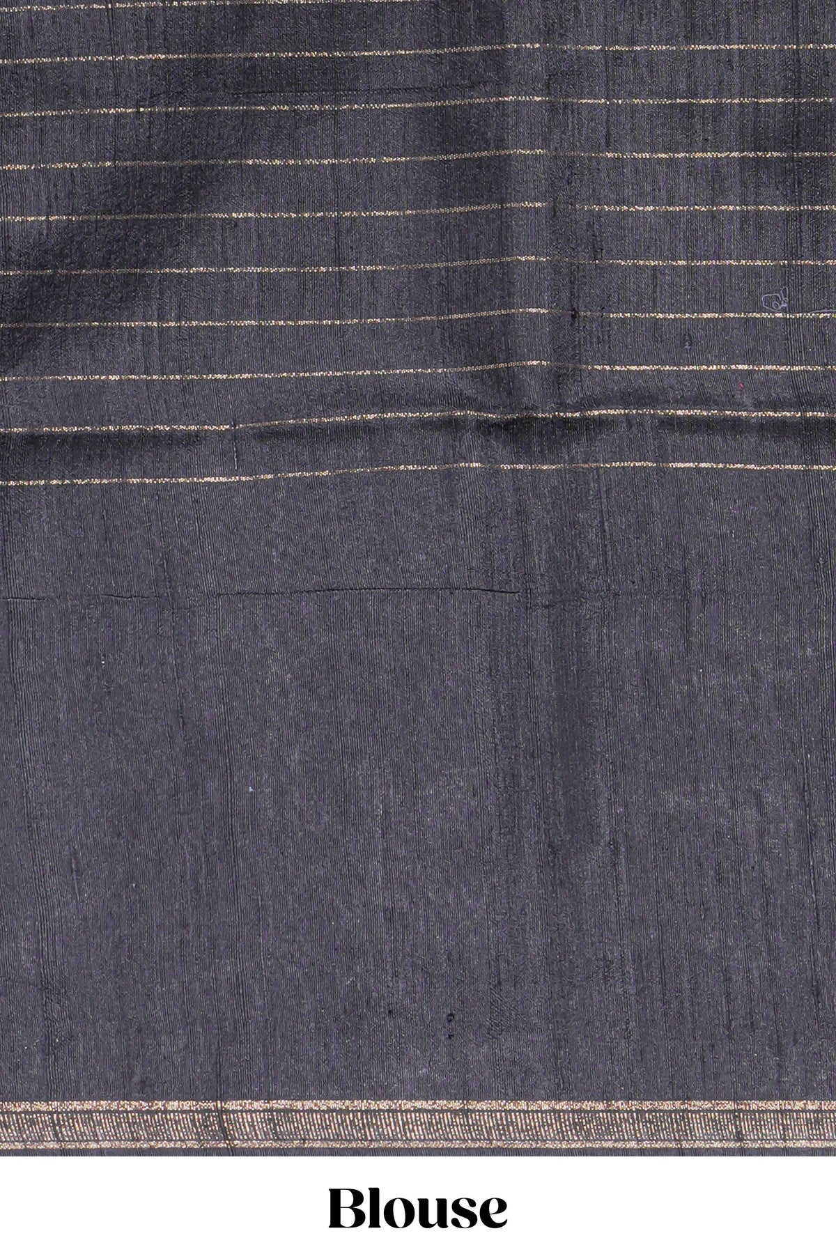 Lavender Checked Art Tussar Saree with Zari Floral Motifs Border and Contrast Blouse