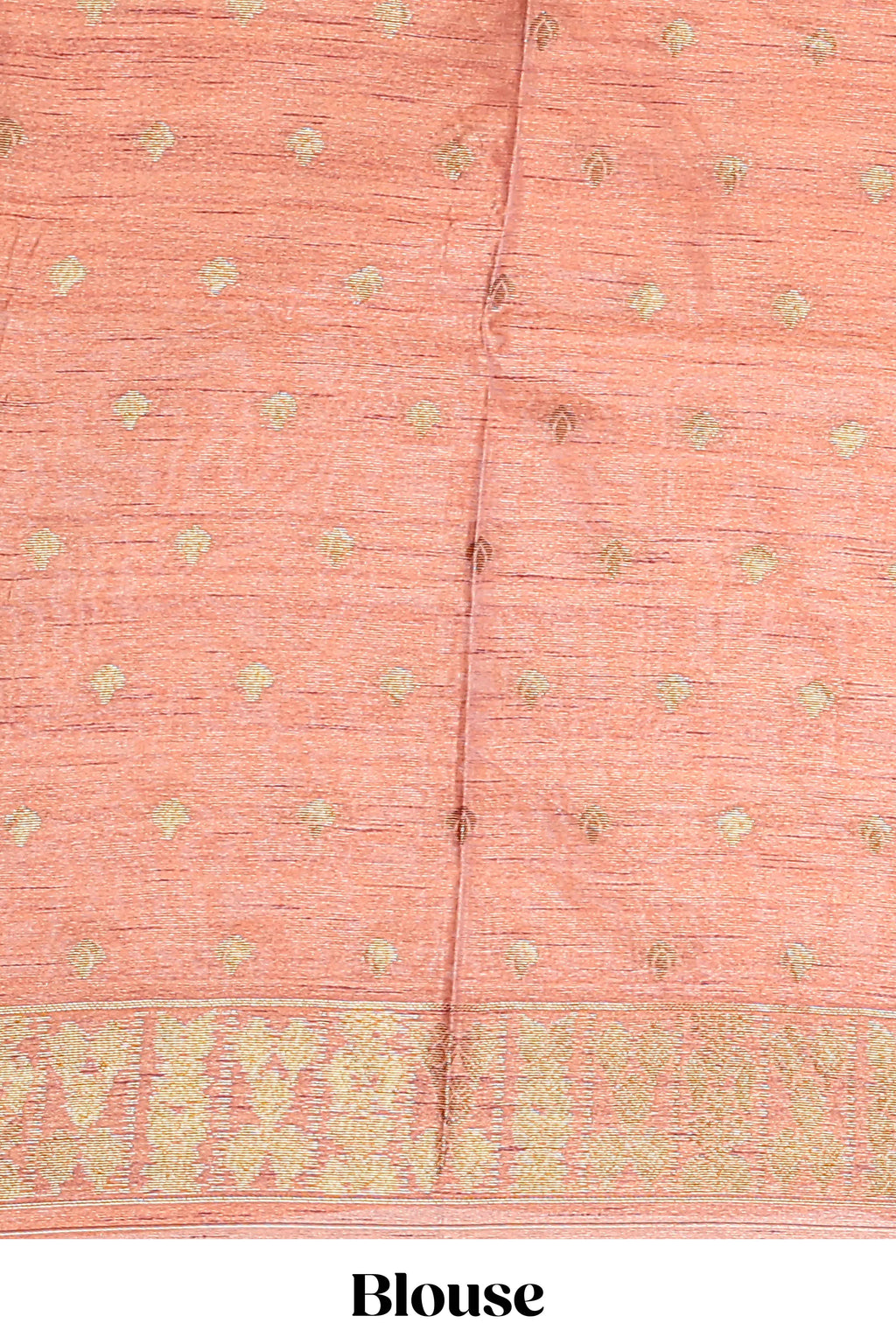 Off white zari designed tussar saree with contrast tie-dye blended border and blouse