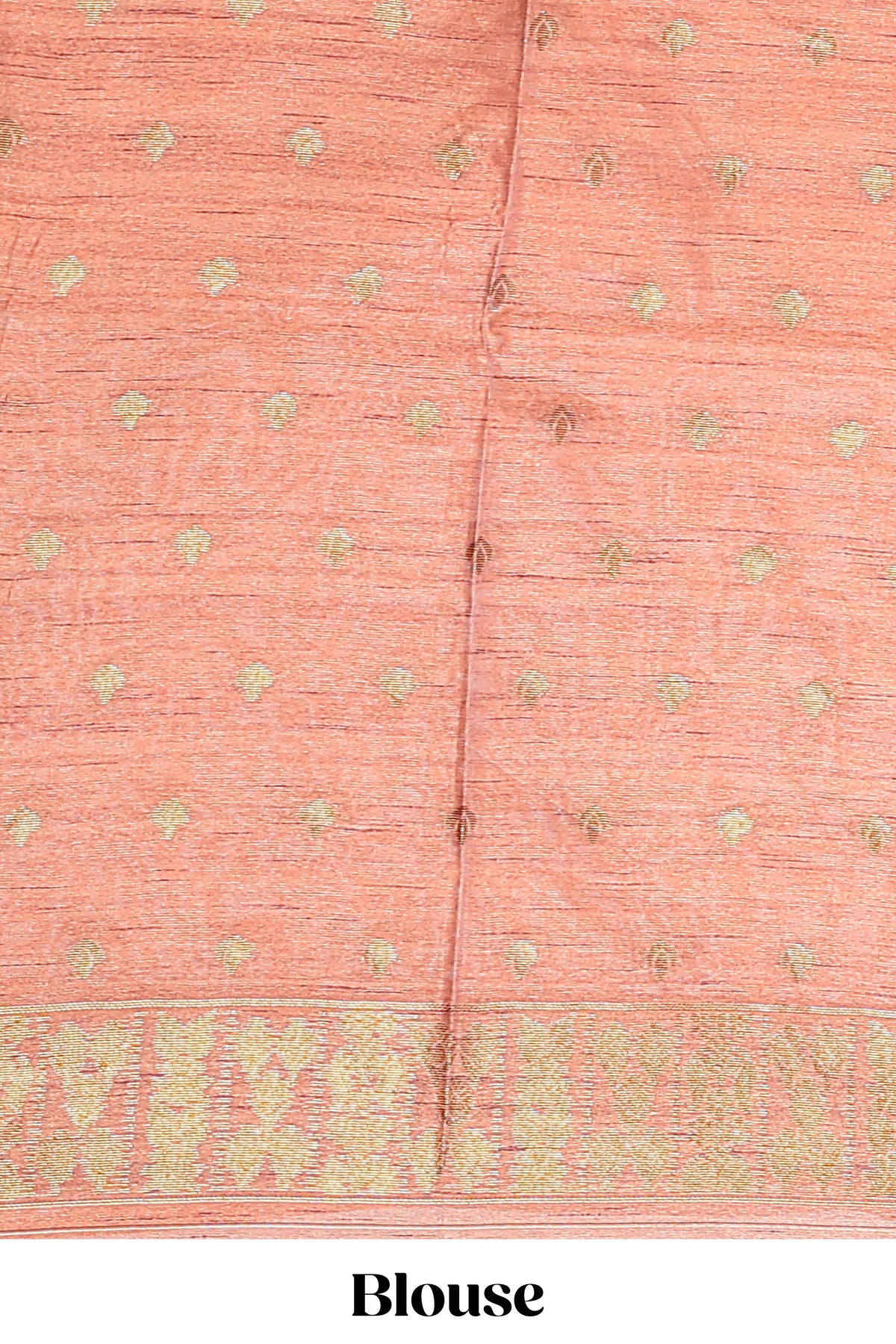 Off white zari designed tussar saree with contrast tie-dye blended border and blouse