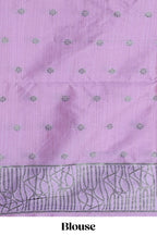 Lavender geometric matrix tussar saree with self tangled branchesborder and pallu with matching blouse
