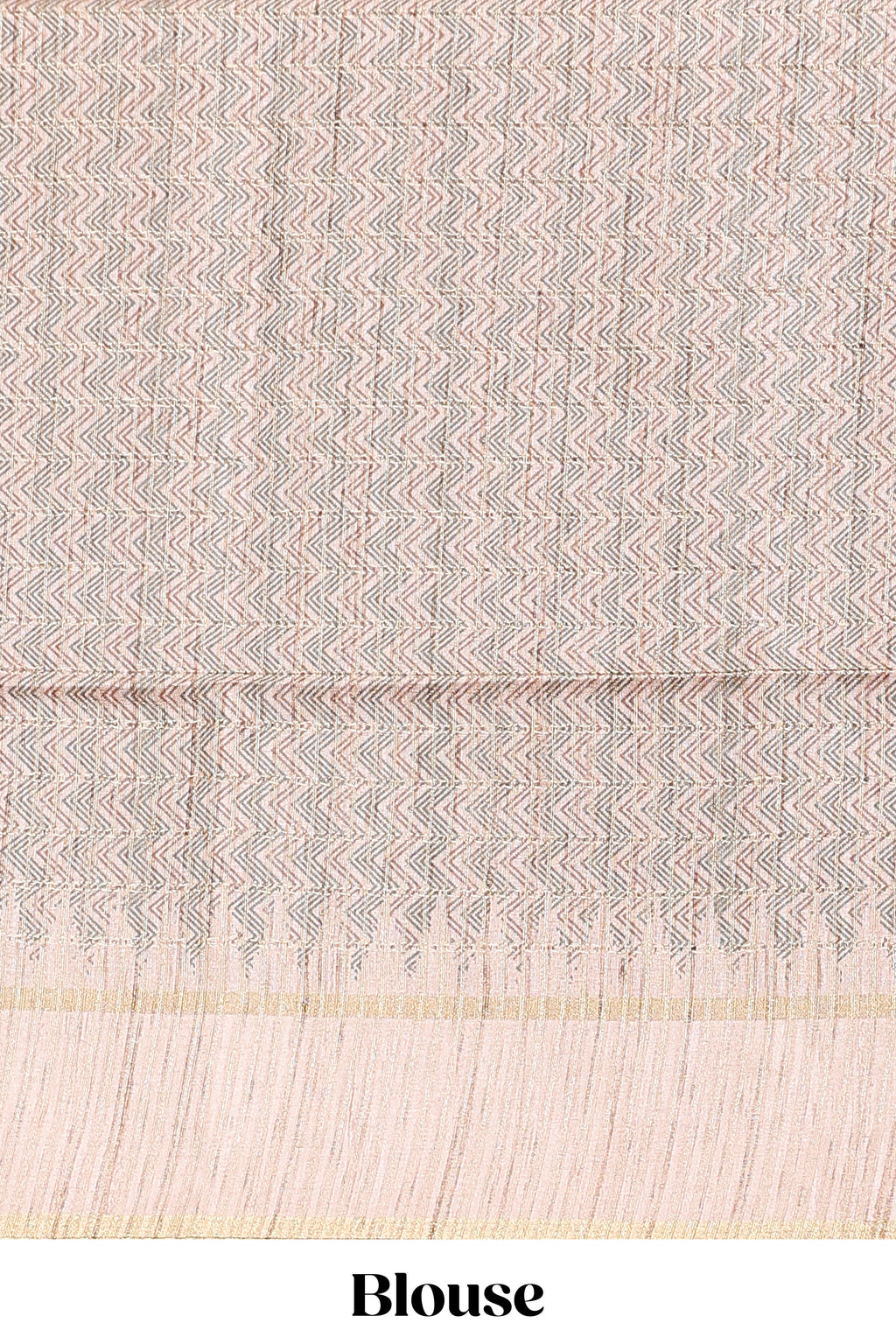 Moss green striped tussar saree with contrast border and pallu that comes with blouse