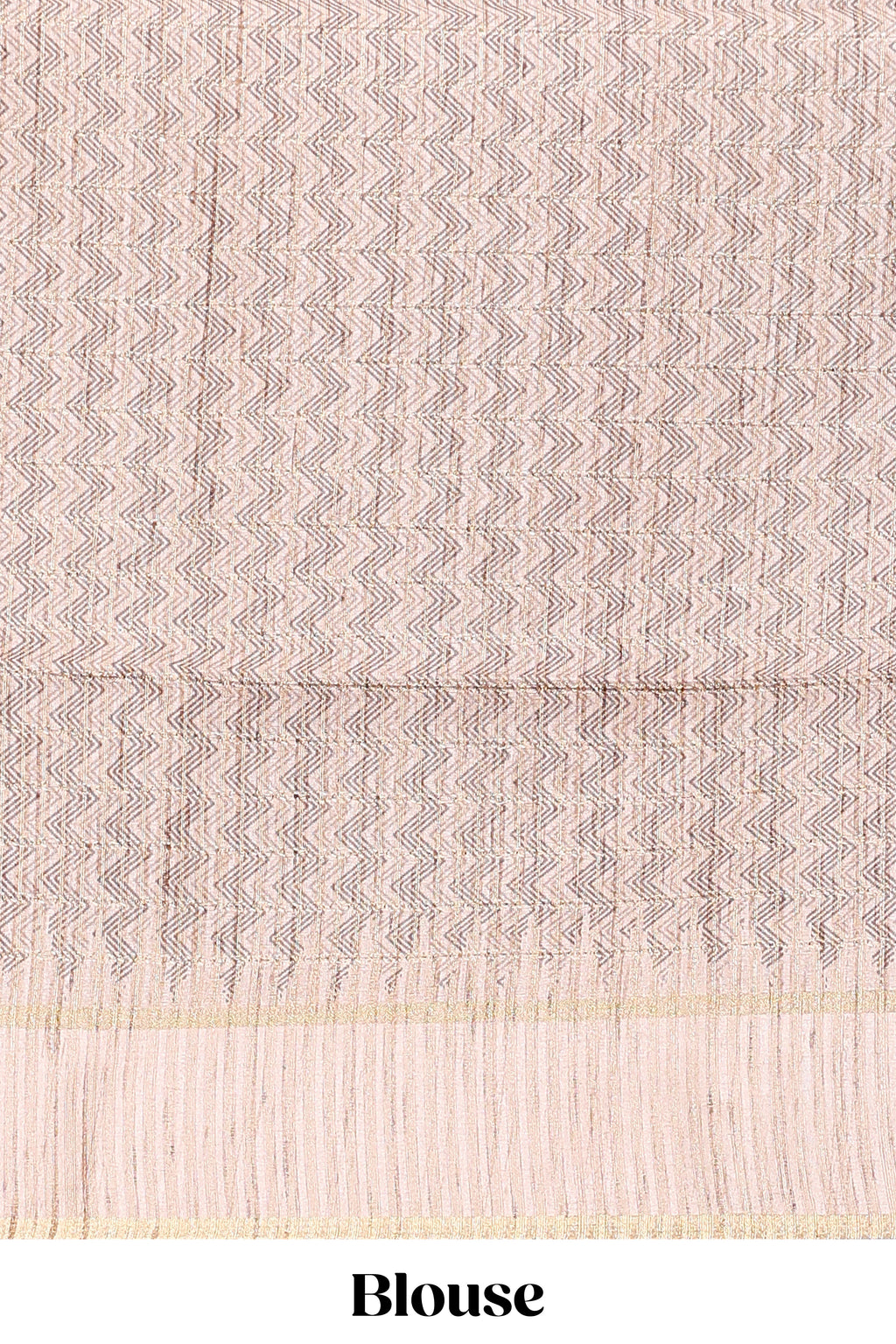 Brown striped tussar saree with contrast border and pallu that comes with blouse