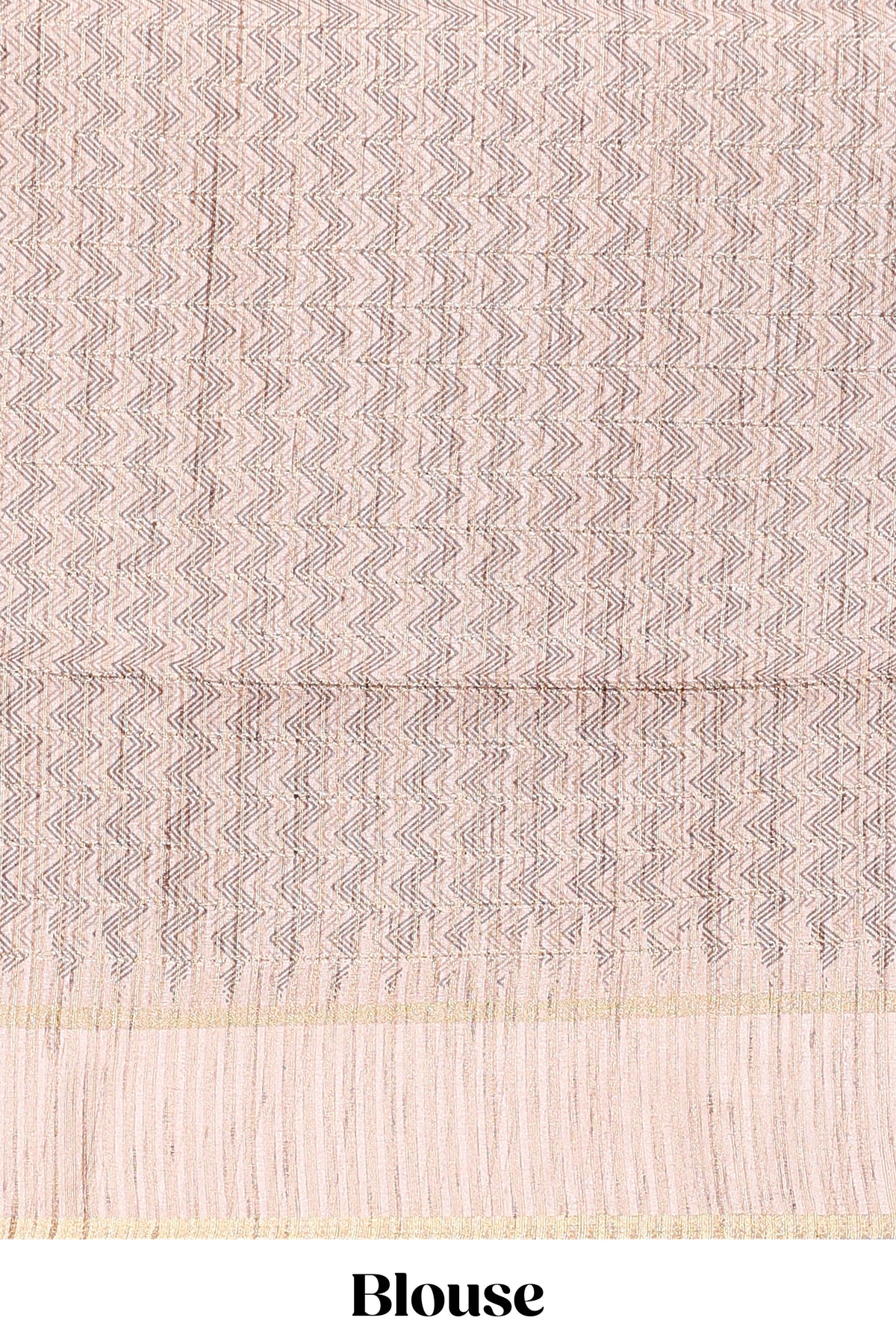 Brown striped tussar saree with contrast border and pallu that comes with blouse