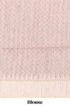 Rust striped tussar saree with contrast border and pallu that comes with blouse